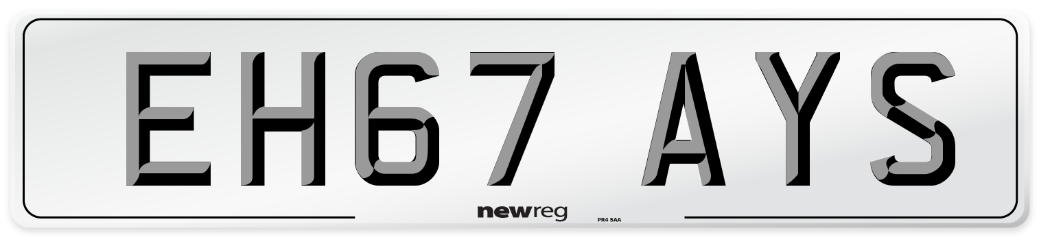 EH67 AYS Number Plate from New Reg